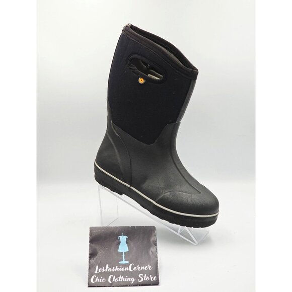 Bogs Youth Black Classic II Solid Waterproof Insulated Rain Snow Boots Sz 4 2915 - Picture 13 of 16
